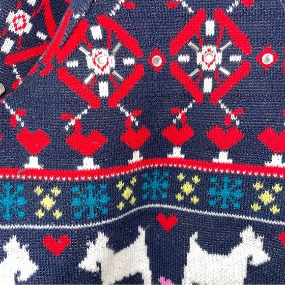 Charter Club Petite Fair Isle Scottish Terrier Crew Neck Sweater Size XL Petite - Picture 4 of 9